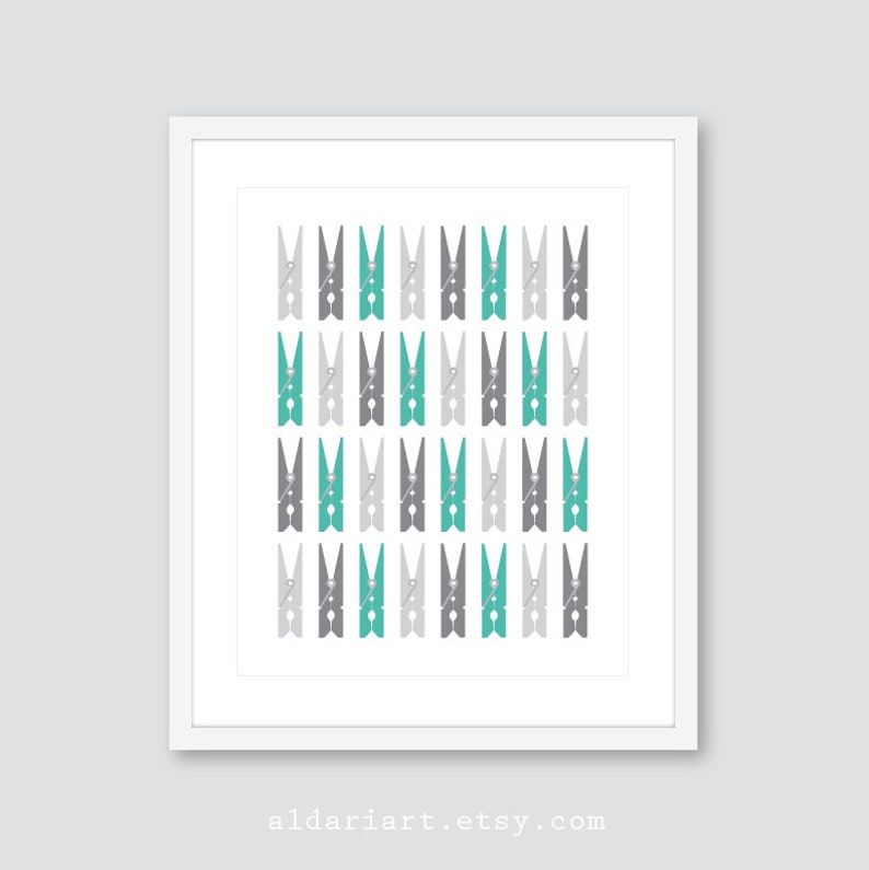 Clothespins Art Print Laundry Room Wall Art Laundry Room | Etsy