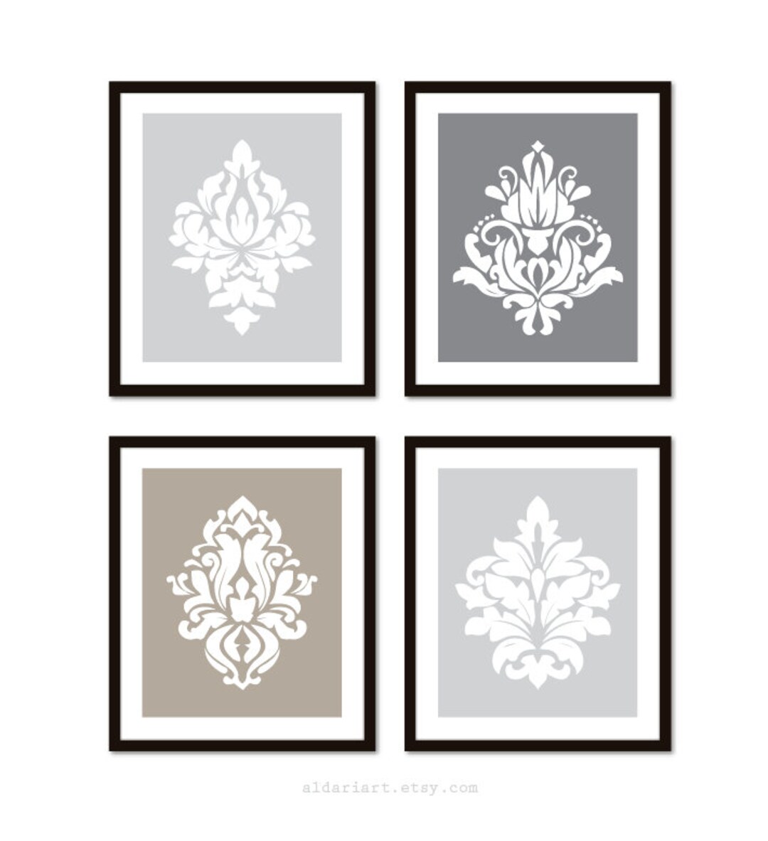 Damask Prints Damask Wall Art Damask Wall Decor Modern Etsy
