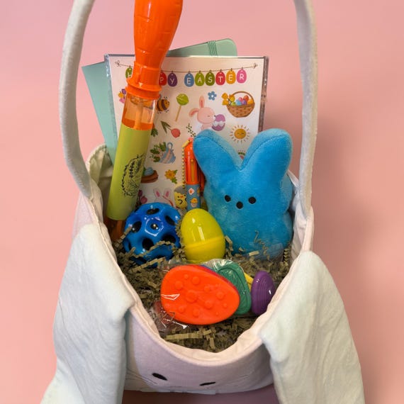 No-Candy Easter Basket, Plush Bunny, Scented Pen, Journal, Toys Activity Gift
