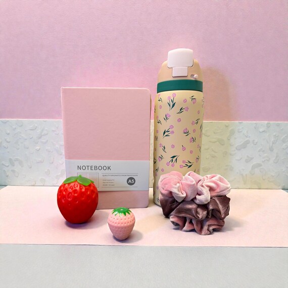 Strawberry Gift Box, Teen Girl Self Care Set, Pink