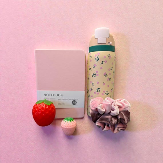 Strawberry Gift Box, Teen Girl Self Care Set, Pink