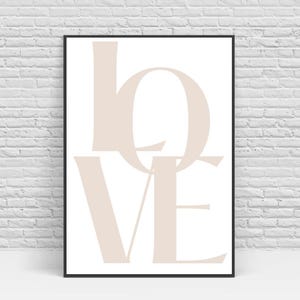 LOVE Modern Art Print: Minimalist Scandinavian Poster (Digital Download)