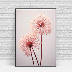 Pink Floral Art Print, Botanical Prints, Girls Room Pastel Pink, DIGITAL Download