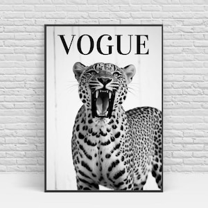 Vogue Leopard Print: Black and White Fashion Poster (Digital Download)