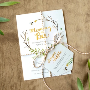 Mommy to Bee Baby Shower Invitation Printable for a Gender Neutral Baby Shower image 1
