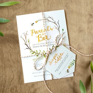 Parents to Bee Invitation Printable for a Gender Neutral Co-Ed Baby Shower