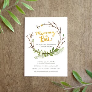 Mommy to Bee Baby Shower Invitation Printable for a Gender Neutral Baby Shower image 2