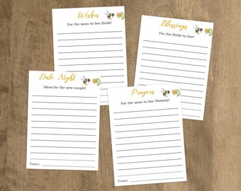 Bee Bridal or Baby Shower Wishes, Prayers, Blessings or Date Night Ideas