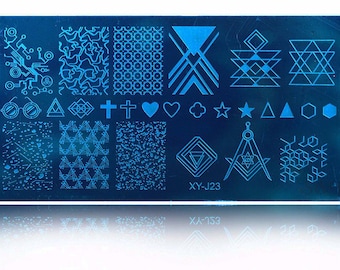 Christian Crosses Nail Stamping Plates: Regional and Cultural Cross Heart Moon Flying Butterfly Wing