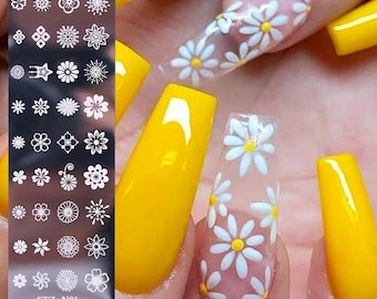 Flower Steel Nail Stamping Plates: Daisy Rose Cherry Blossom Dandelion Fairy Tropical Leaf