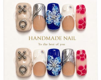 Uñas postizas hechas a mano - Euphoria 3D Flower Viral Nails Badbpressed