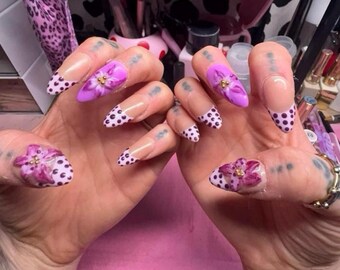 Uñas postizas hechas a mano - Serie Vibrante - Uñas resistentes y duraderas