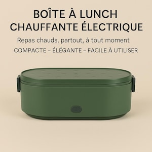 Fiambrera eléctrica calentada: comidas calientes dondequiera que estés. Portátil y compacta. Ideal para el trabajo y los viajes.