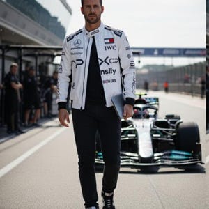 APXGP Racing Bomber Jacket | Brad-Inspired Formula Style | Streetwear Race Car Jacket Man