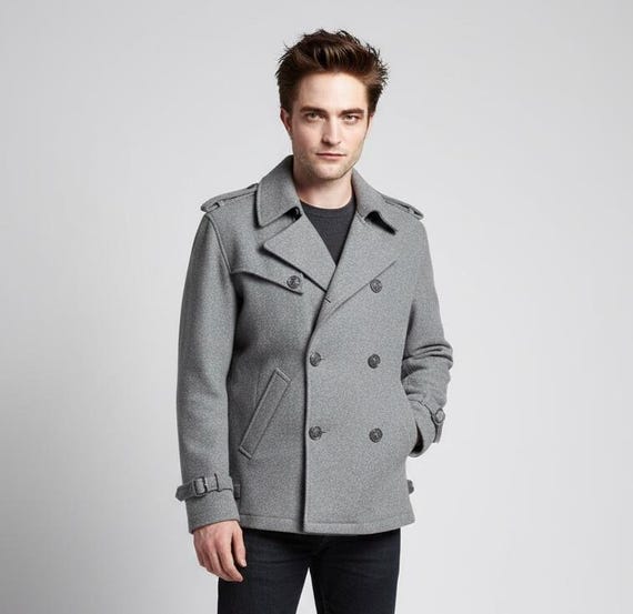 Twilight Edward Cullen Grey Wool Jacket | Vintage Grey Peacoat