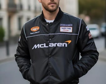 McLaren F1 Racing Jacket | McLaren Bomber Jacket | Formula 1 Team Coat | Vintage Racer Motorsport Jacket