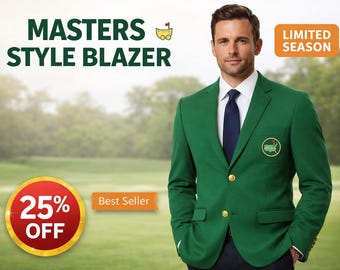 Masters Green Jacket Men, Golf Blazer Men, Tournament Style Green Coat, Champion Golf Jacket, Vintage Sports Blazer