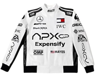 APXGP Racing Bomber Jacket F1 APXGP Mercedes Striped Letterman