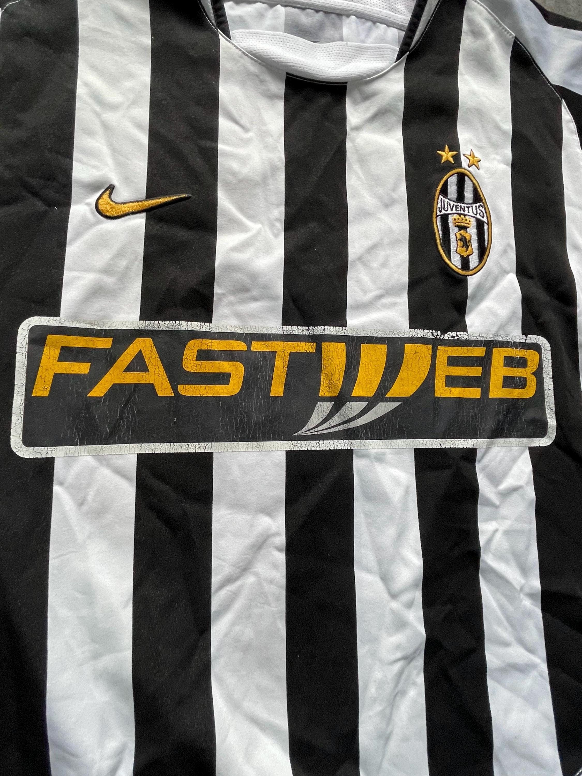 Vintage 2003‑04 Nike Juventus FASTWEB Home Football Shirt | Black