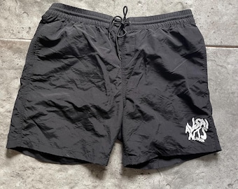 Bañador corto negro AllSaints London, talla grande, para hombre, con cordón ajustable, logo, forro de malla.