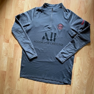 Rare Paris Saint-Germain Strike Dri-FIT Training Top Grey Size L