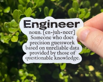 Engineer Definition Sticker - Funny Engineering Sticker & Gift for Engineers