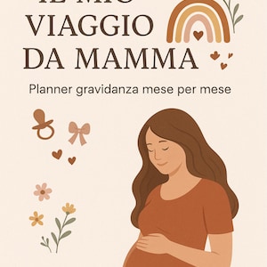 Planner gravidanza PDF in italiano – Il mio viaggio da mamma – Diario dolce attesa stampabile – Agenda futura mamma – Calendario mensile A4