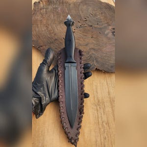 Handcrafted Double-Edged Utility Knife | Full Tang Decorative Blade | Custom Collectible
