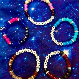 Custom Band Name Bracelet – Personalized Glass Beads – Alt Goth Scene Cottagecore Emo Jewelry Gift