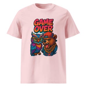 Game Over Cartoon-T-shirt – coole 3D-streetwear met dieren voor jongeren en gamers - grappig T-shirt - streetwear-stijl