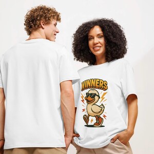 Regalo del Día del Padre - Camiseta "Pato Ganador" - Camiseta retro de dibujos animados para hombre y mujer - Divertida camiseta de confianza para el verano