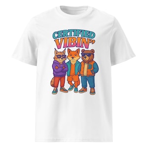 Zertifiziertes Vibin'-T-Shirt - Lustiges 3D-Karikatur-Tiershirt, Hype-Slang-T-Shirt für Jugendliche, Jungen, Mädchen & Streetwear-Fans