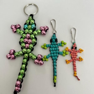 Lézard perlé | Porte-clés gecko, perle de poney des années 90, cadeau du millénaire, nostalgie de l&#39;an 2000 Accessoires animaux | Petit lézard en perles de rocaille | Corail vert sarcelle