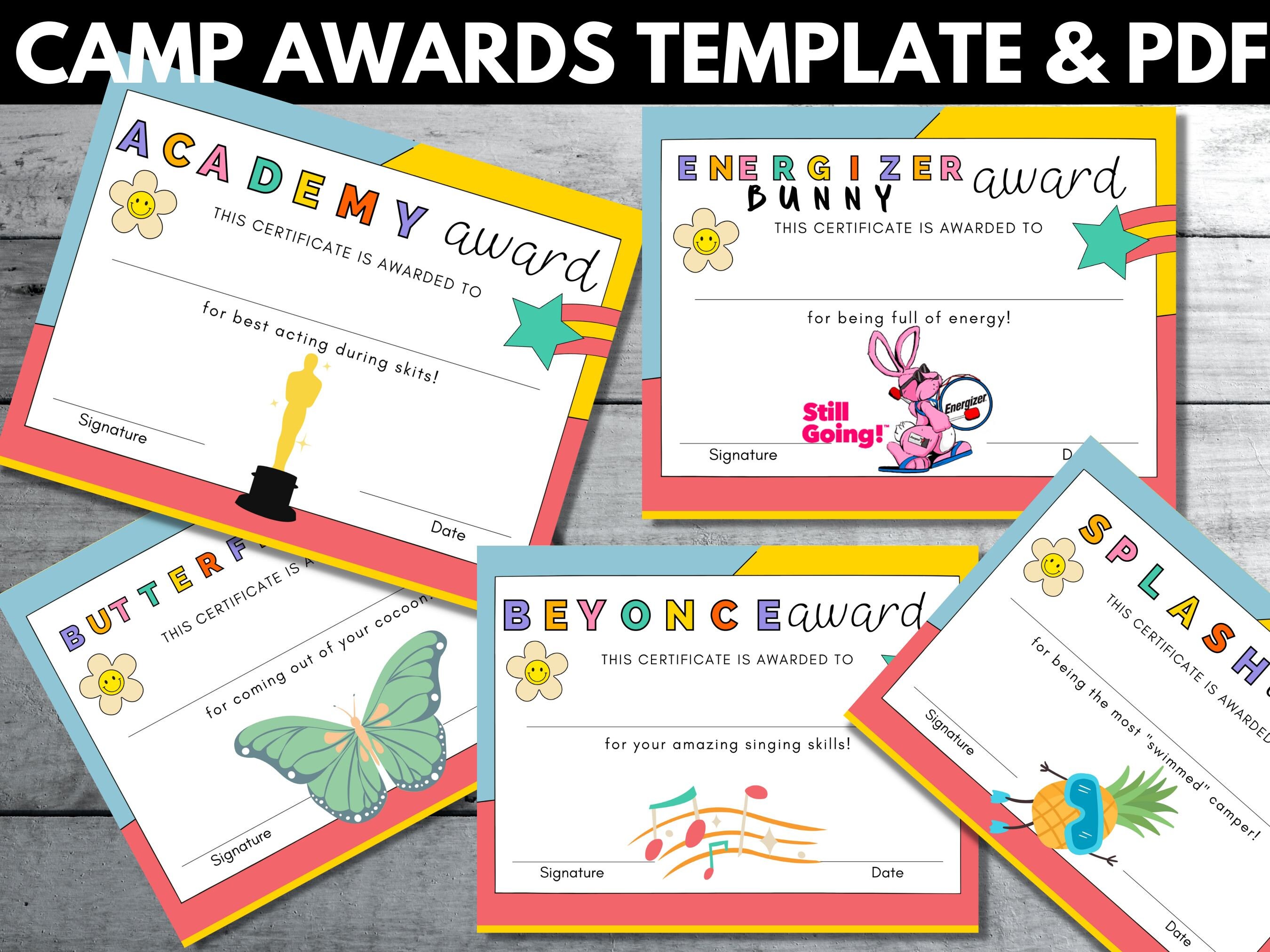 Camp Awards Certificates YW Camp Awards Young Womens Camp Mormon Camp Awards Certificates YW Camp Awards Young Womens Camp Mormon