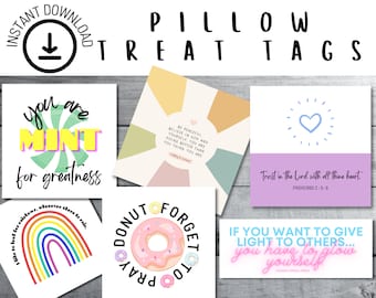 Instant Download Girls Camp Pillow Treats | Secret Sister Gifts | Young Womens Camp | Mormon Quote | Printable Tags Girls Camp