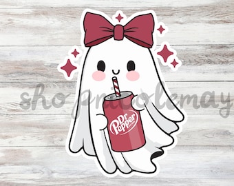 Pegatina fantasma de Dr. Pepper: Calcomanía de refresco resistente al agua