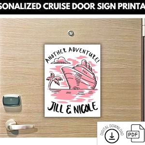 Plaque de porte de croisière téléchargeable | Décoration de croisière personnalisable | Croisière | Décoration de croisière | Téléchargement personnalisé