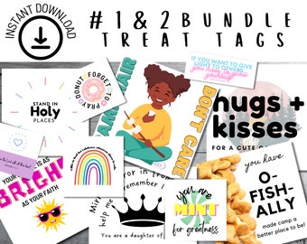 Girls Camp Pillow Treat Tags Bundle: Secret Sister Gifts (Digital Download)