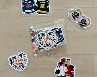 Paquete de pegatinas de romance y rivalidad intensa en el hockey / Pegatinas de BookTok MM