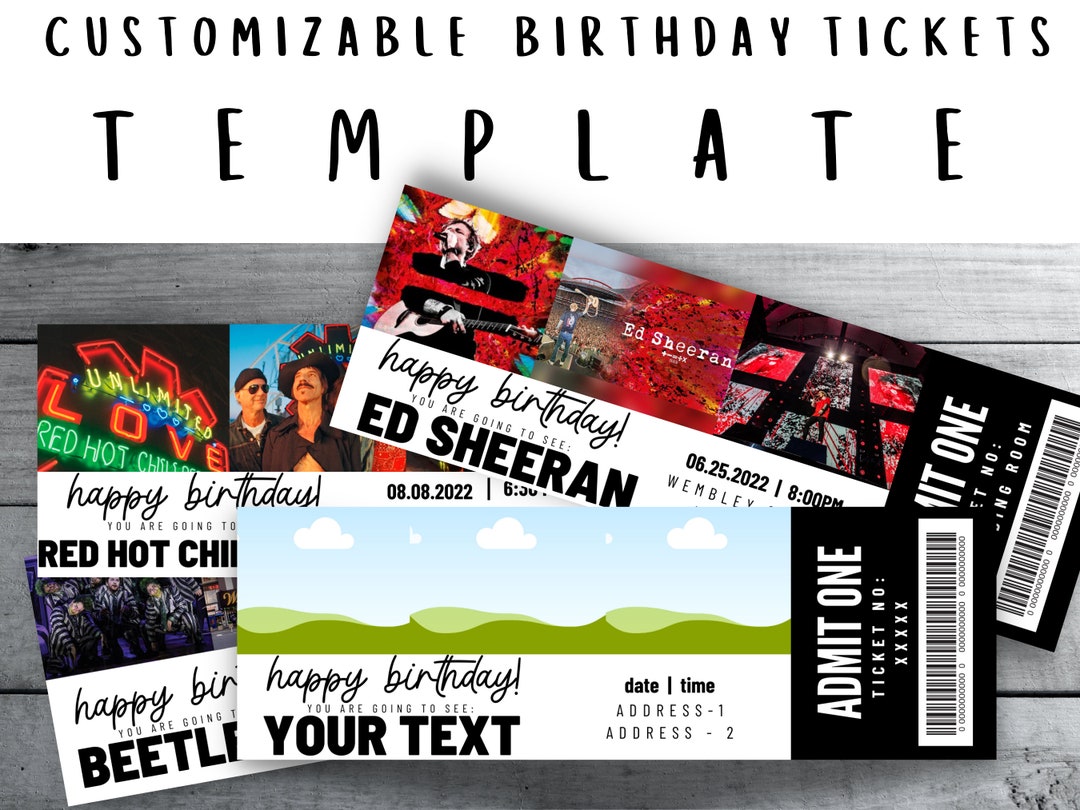 Downloadable Ticket Template | Customizable Ticket | Surprise Gift ...