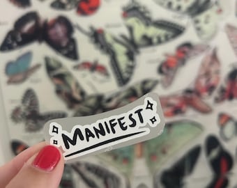 Pegatina Manifest / Vinilo Motivacional / Pegatina de Mentalidad Positiva para Diarios y Botellas de Agua