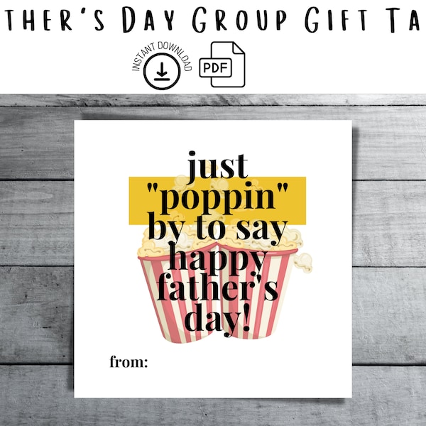 Fathers Day Popcorn Tag, Fathers Day Handout, Fathers Day Gift Printable, Father Day Gift Church, Fathers Day Gift Tags, Father's Day Treat