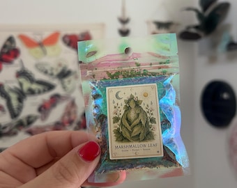 Hierba ritual de hoja de malvavisco / 5 g de damiana orgánica de origen local