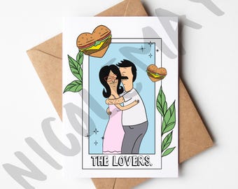 Tarjeta de aniversario o de San Valentín de Bob's Burgers para tu pareja o amigo