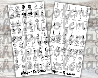 Tarot Journal Stickers: Major & Minor Arcana Sheets (PDF Download)