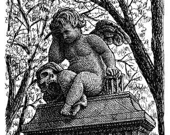 Cherub and Death, Art Print