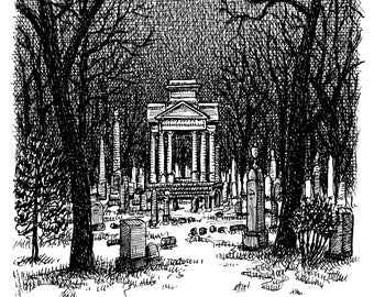 Spring Thaw, Cemetery, Art Print