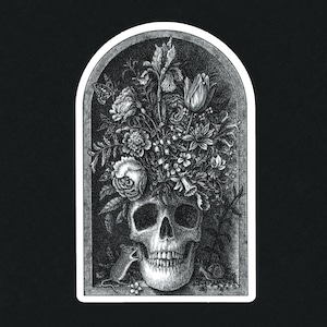 Skull and Flowers, Sticker