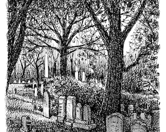 Mt. Auburn Cemetery, Art Print