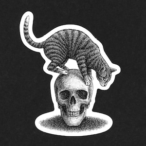 Cat and Skull, Sticker